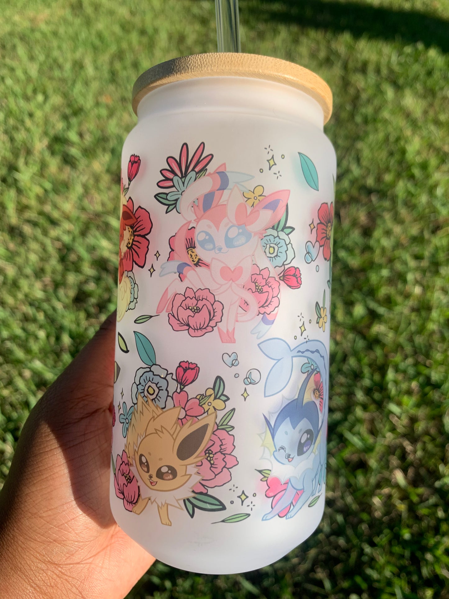 Blossom Monster Frosted Glass Cup