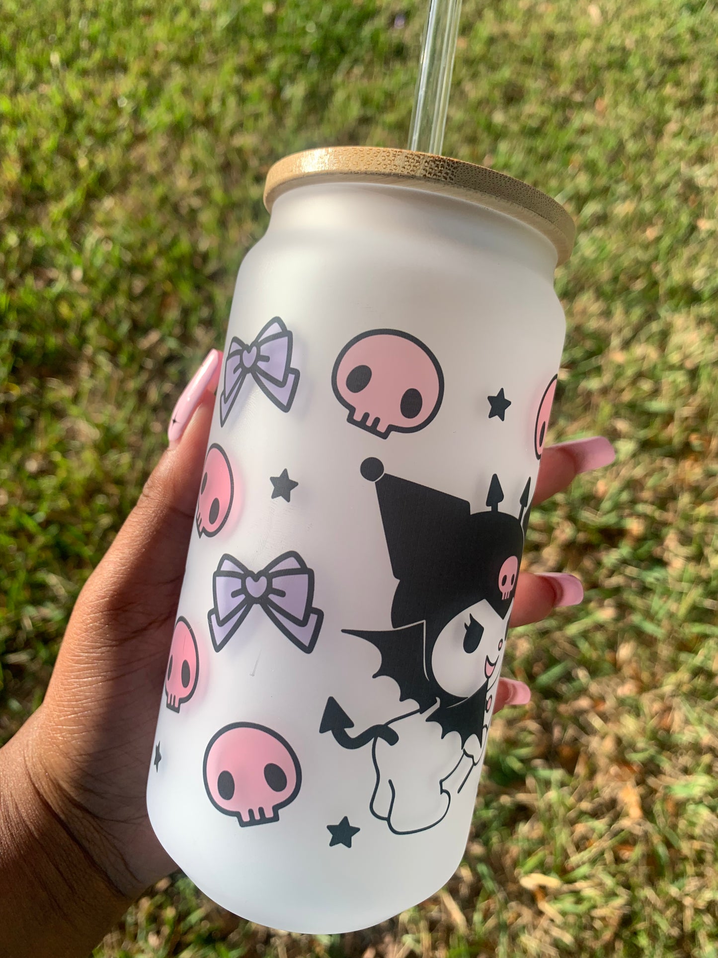 Kawaii Buddy 18 oz Glass Cup