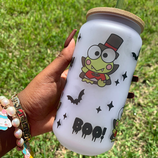 Spooky Frog Glass Cup