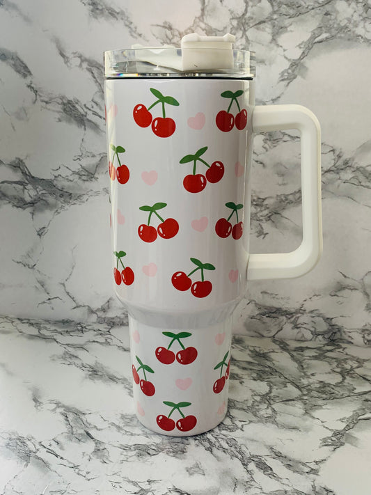 Cherries and Heart 40 oz Tumbler