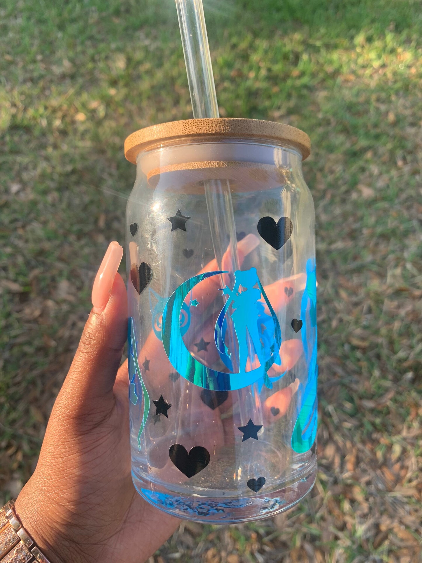 Personalized Anime Sailor 16 oz Libbey Glass Cup