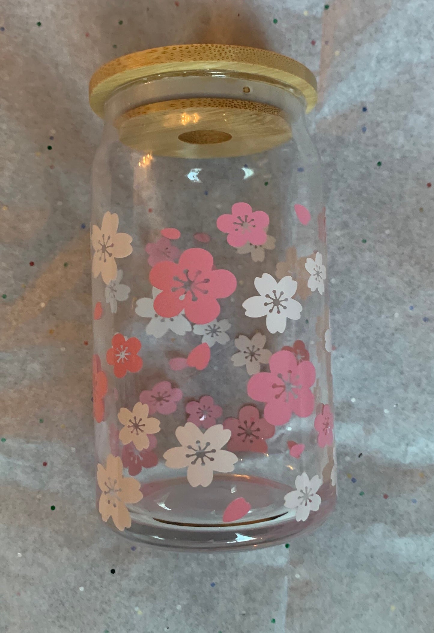 COLOR CHANGING Cherry Blossom 16 oz Libbey Glass Cup