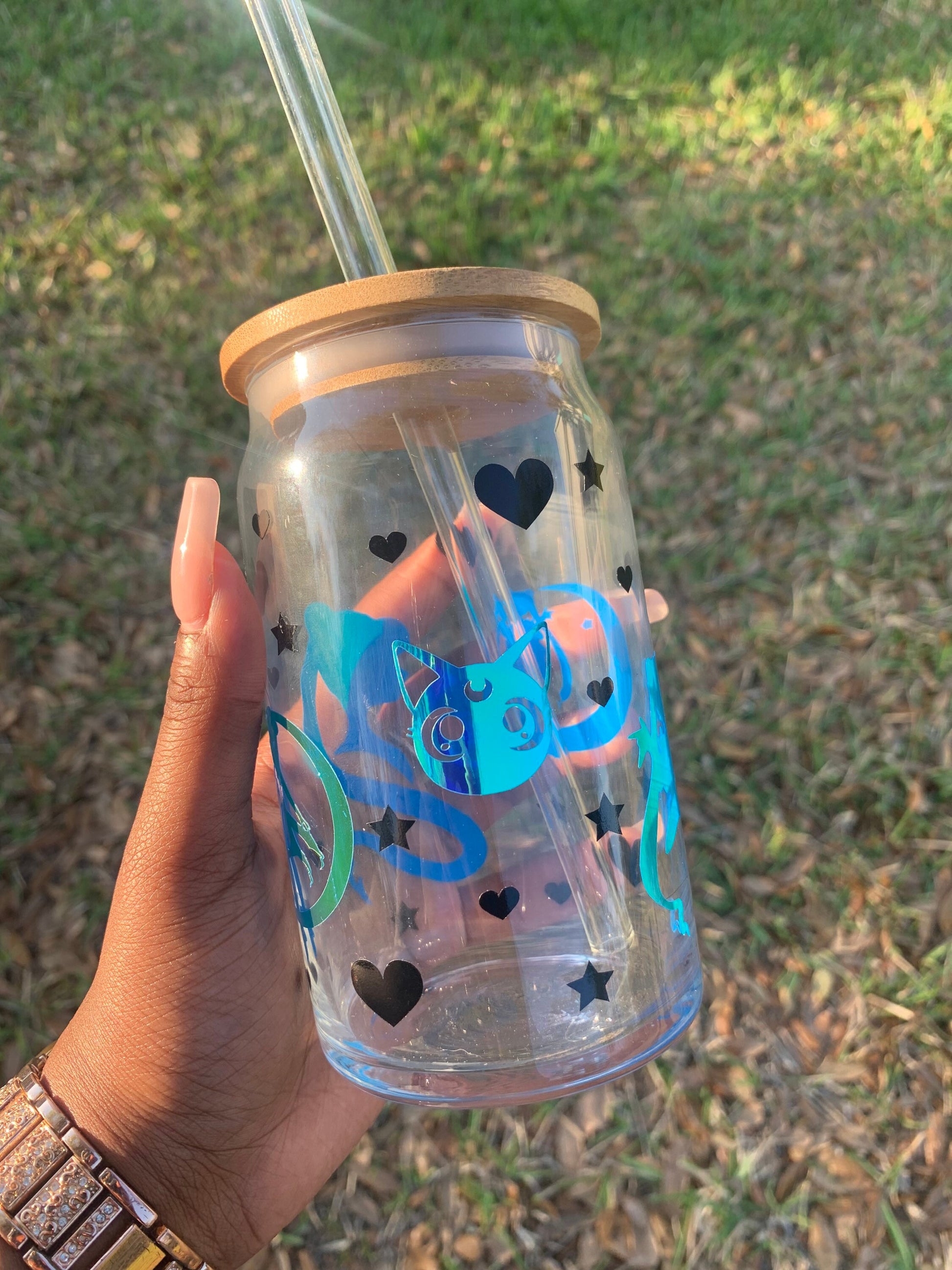 Personalized Anime Sailor 16 oz Libbey Glass Cup