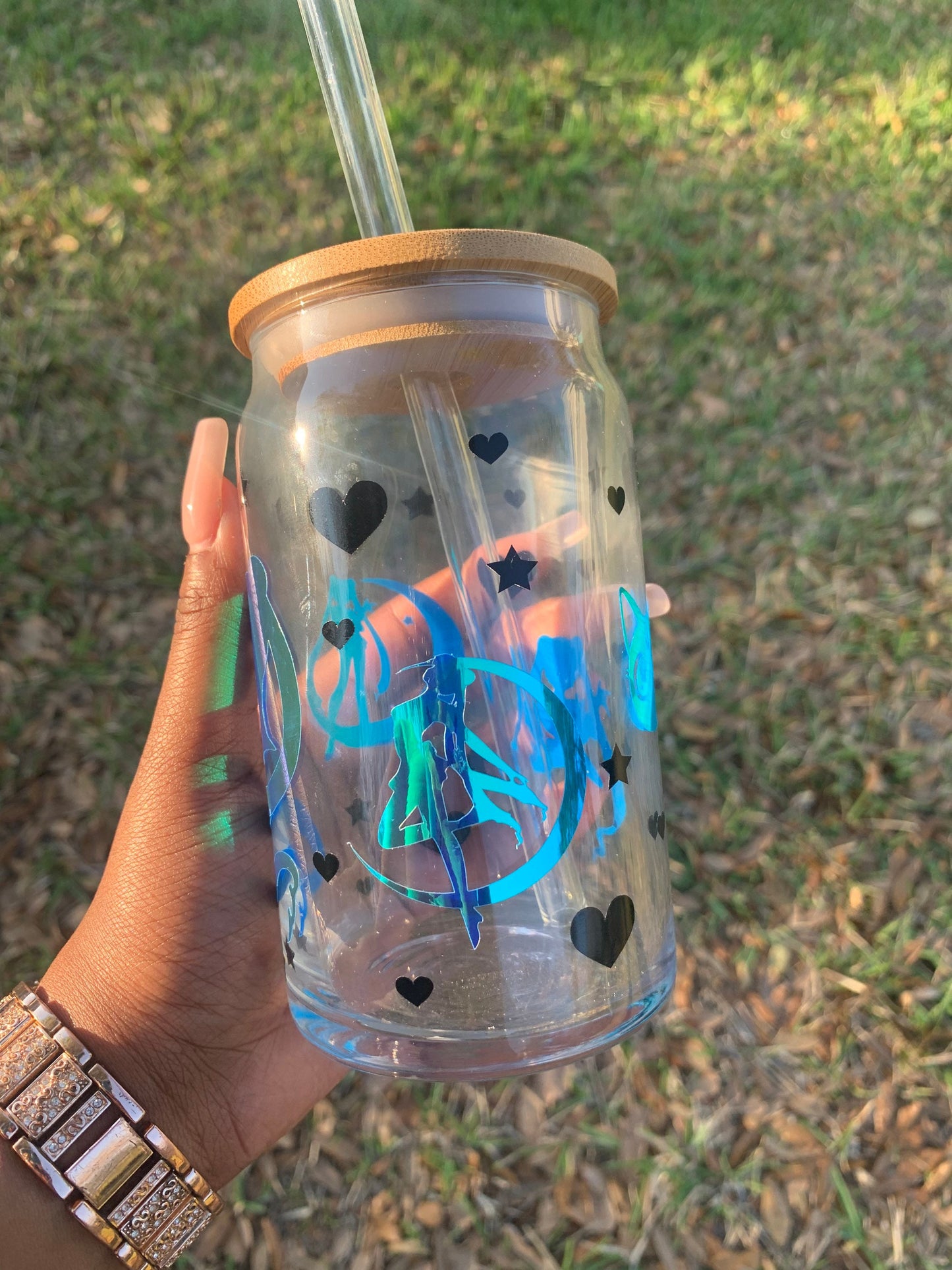 Personalized Anime Sailor 16 oz Libbey Glass Cup