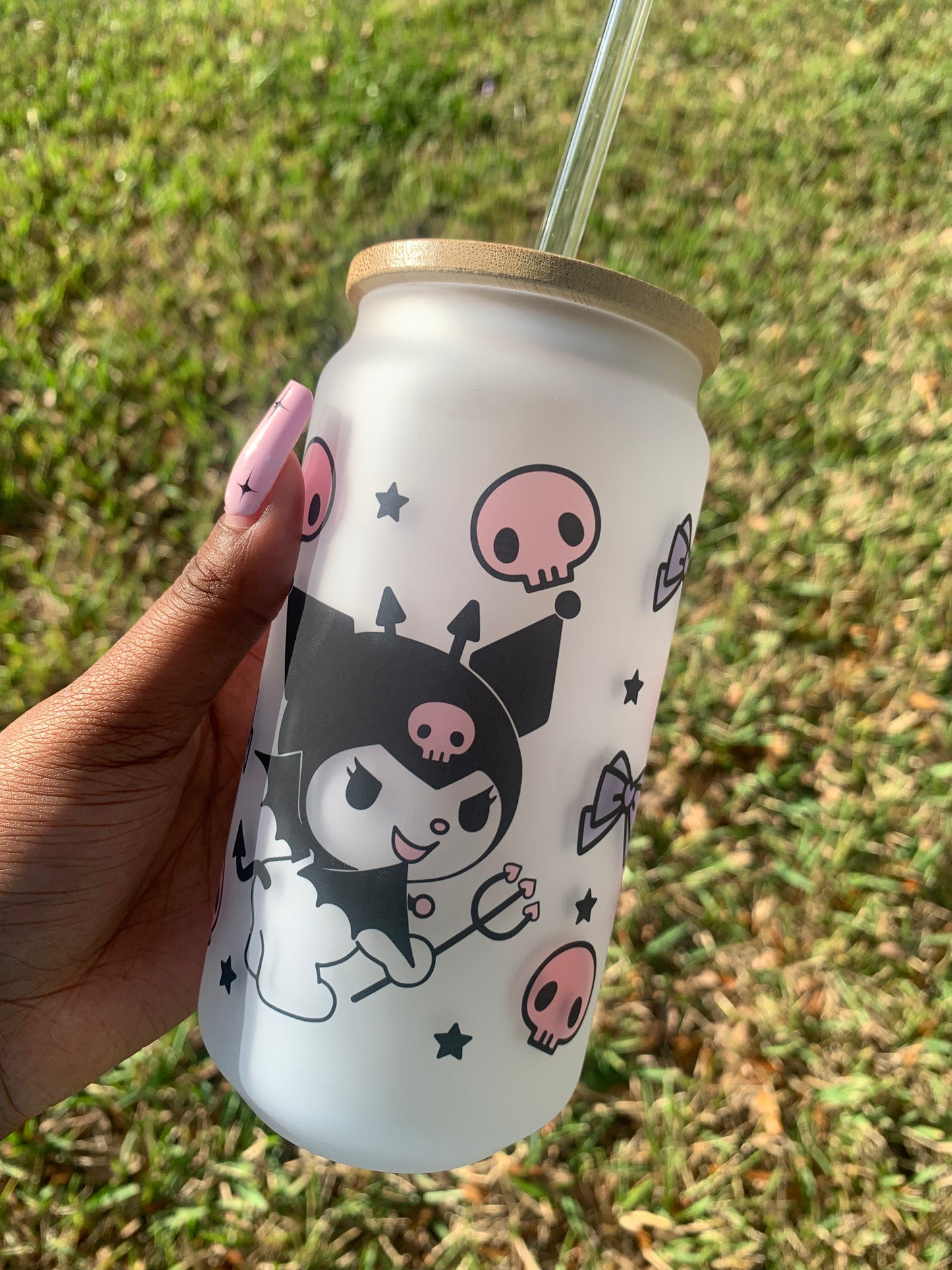 Kawaii Buddy 18 oz Glass Cup