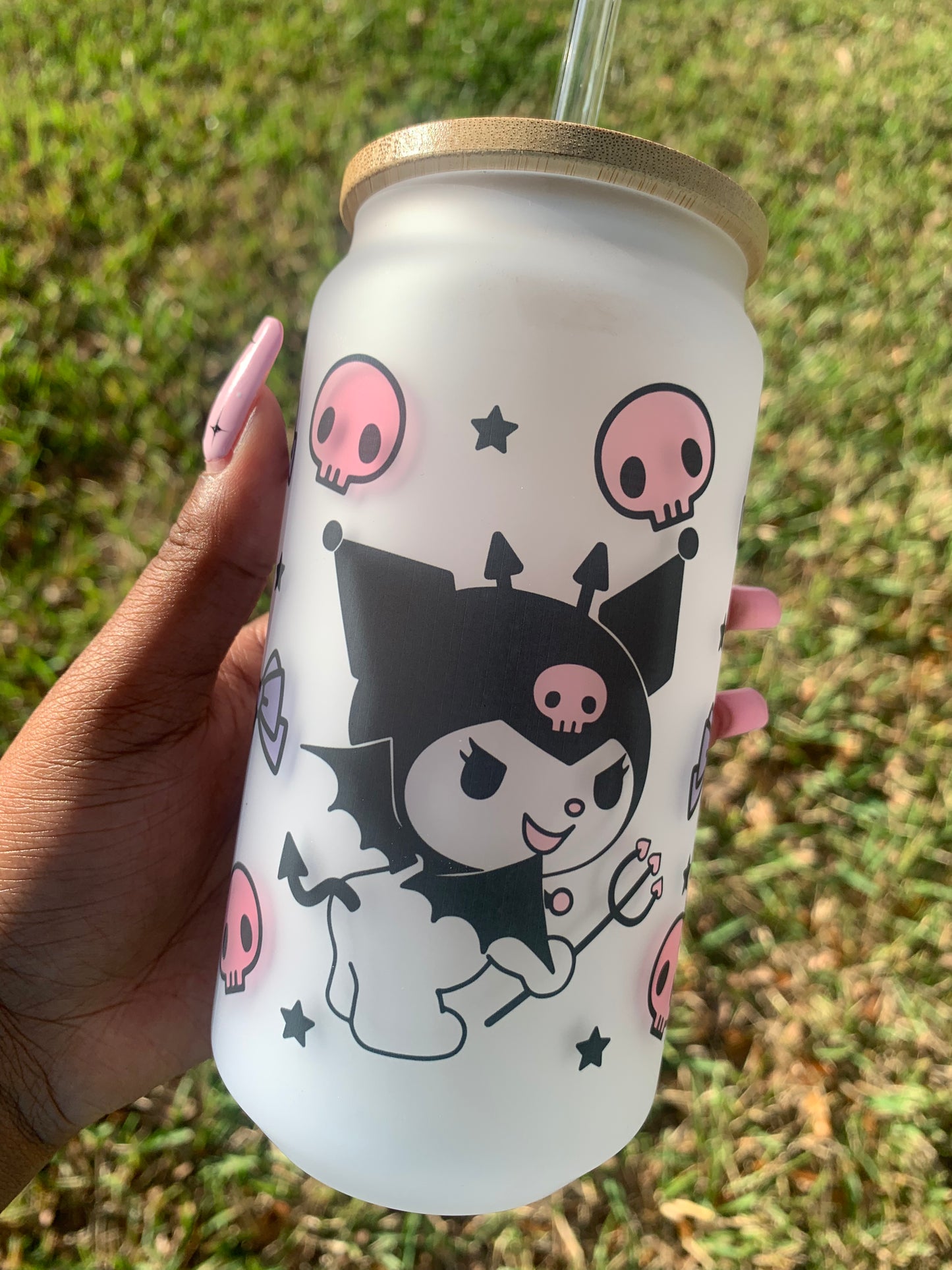 Kawaii Buddy 18 oz Glass Cup