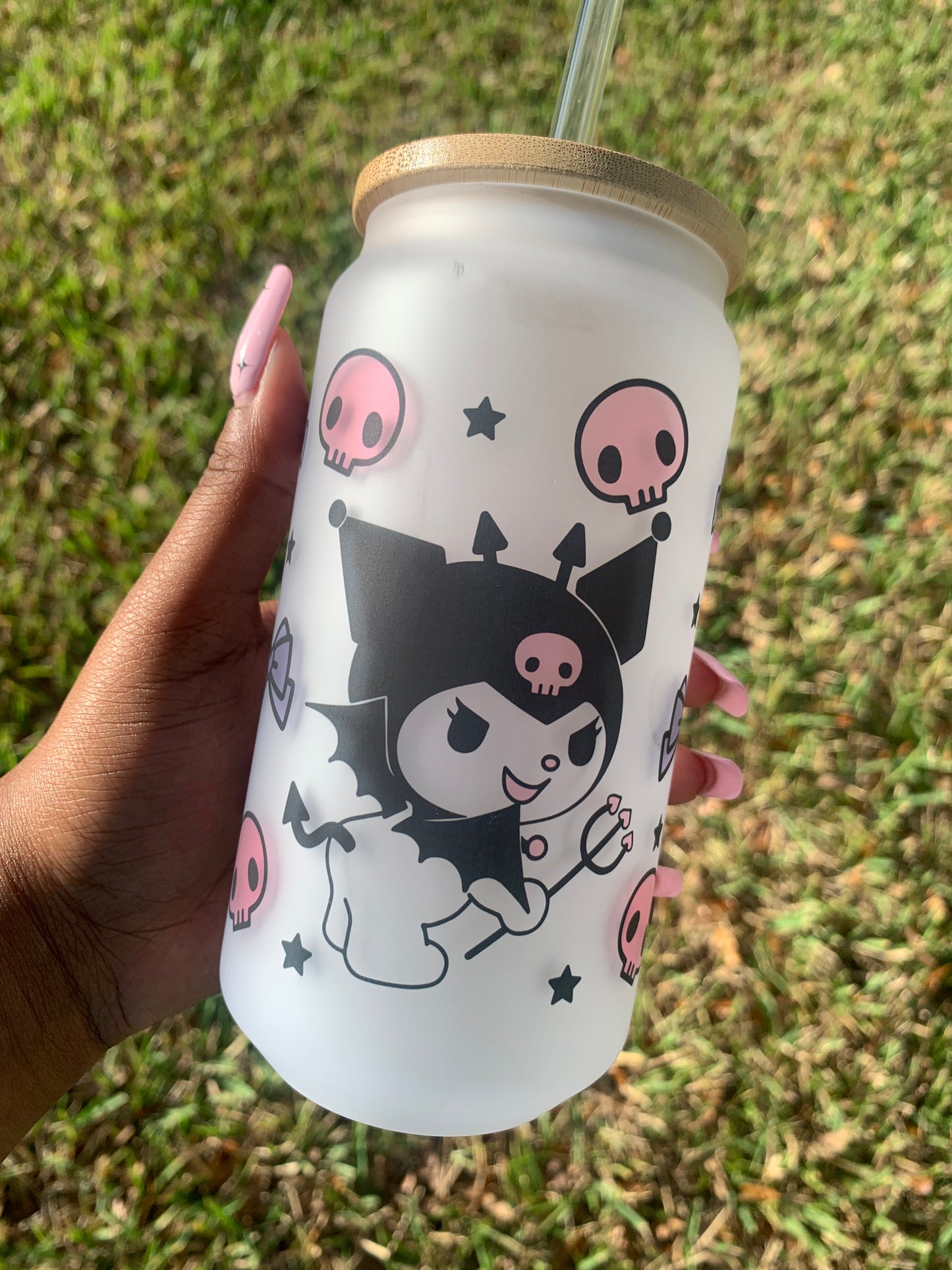 Kawaii Buddy 18 oz Glass Cup