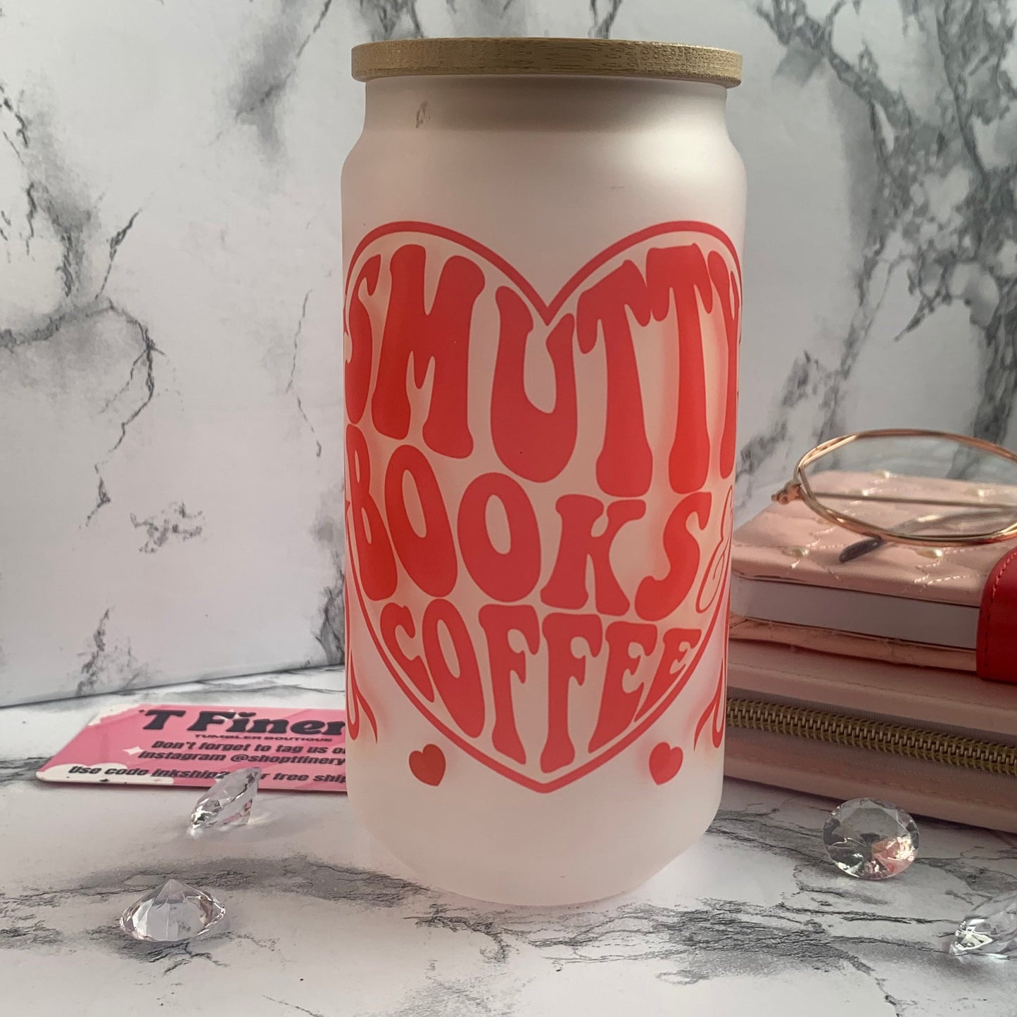 Smutty Books and Coffee Glass Cup