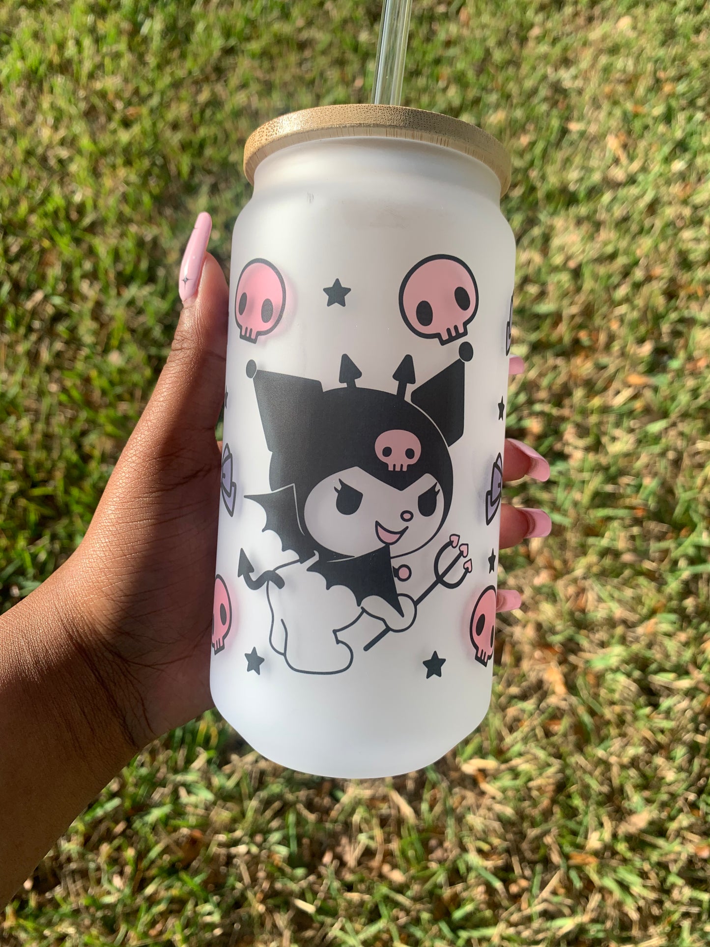 Kawaii Buddy 18 oz Glass Cup