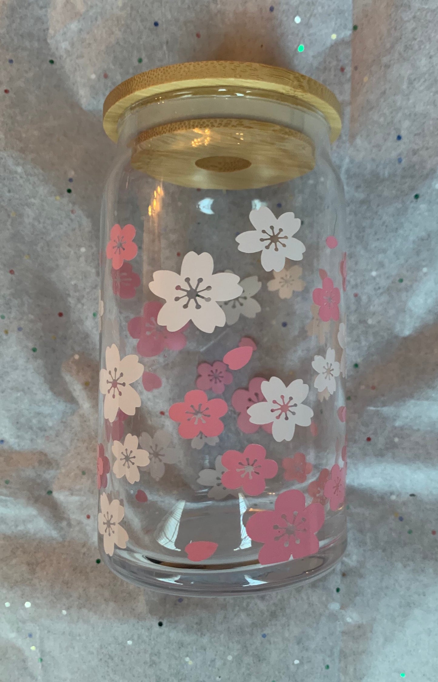 COLOR CHANGING Cherry Blossom 16 oz Libbey Glass Cup